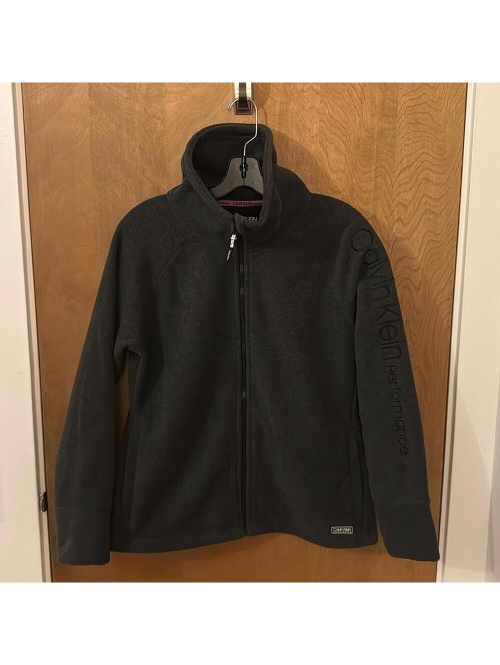 Calvin Klein Performance Gray Fleece Full Zip Jacket Women's Medium